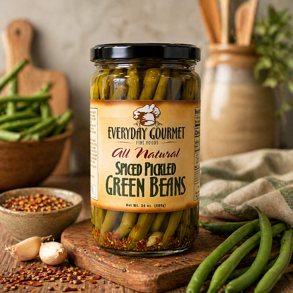 Spiced Pickled Green Beans – All-Natural Gourmet Snack | Everyday Gourmet